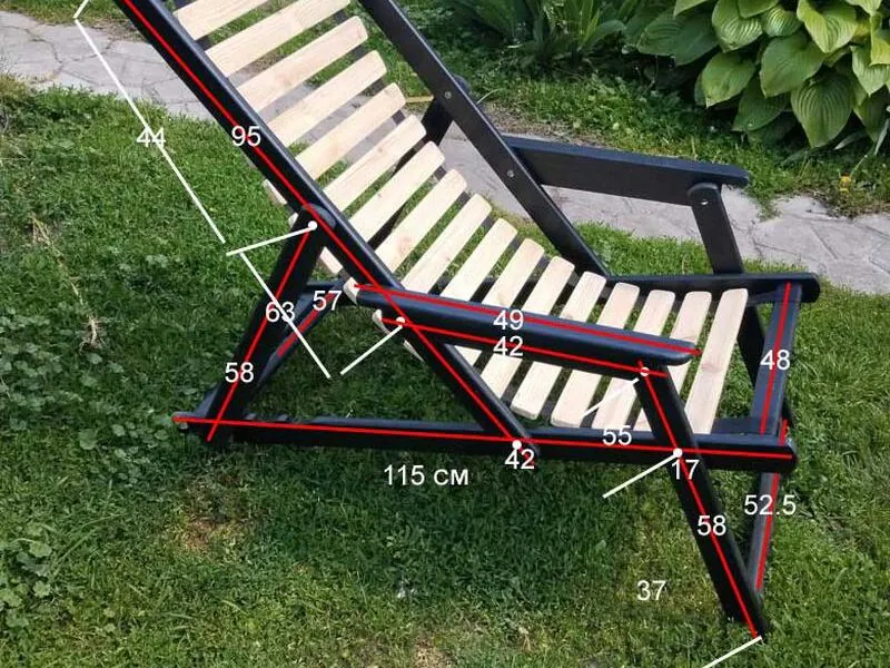 Шезлонг деревянный для дачи, дома ,пляжа